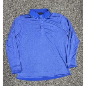 Under Armour Mens 1/4 Pullover Sweatshirt 2XL Loose Fit Golf ColdGear Blue